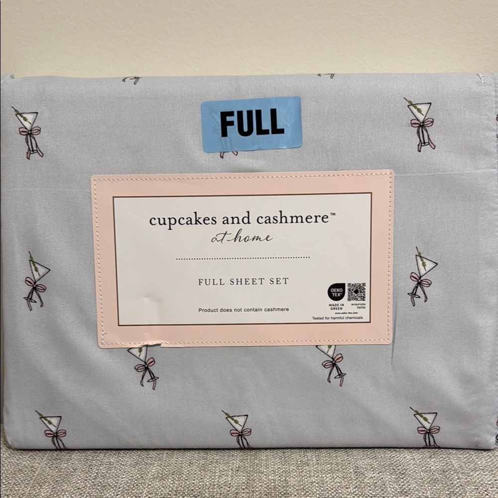 cupcakes & cashmere Full Sheet Set blue with Martini 🍸 Design